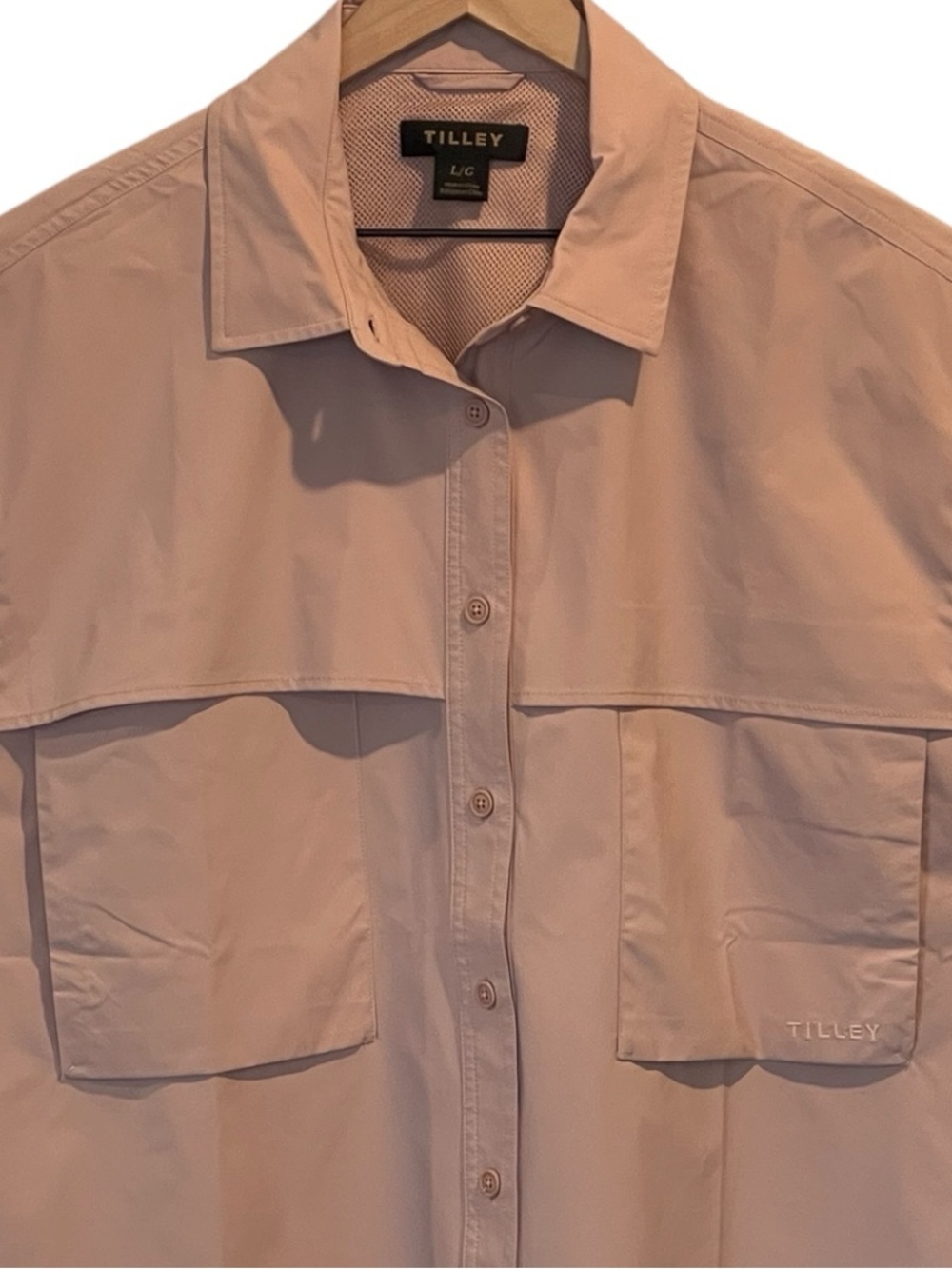Tilley Sleeveless Shield Shirt, Button-Front Dusty Blush, Utility, Performance,L - Picture 12 of 15